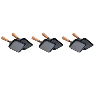 Set de 6 Cuencos de Madera para Raclette Rectangulares - Tabla de Quesos para Aparato de Raclette