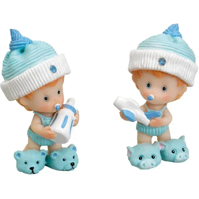 Accessoire Photo Nouveau-né - Petit Garçon avec Biberon Bleu