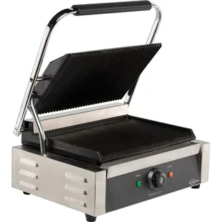 Electric Grooved Sandwich Press - Single Contact Grill