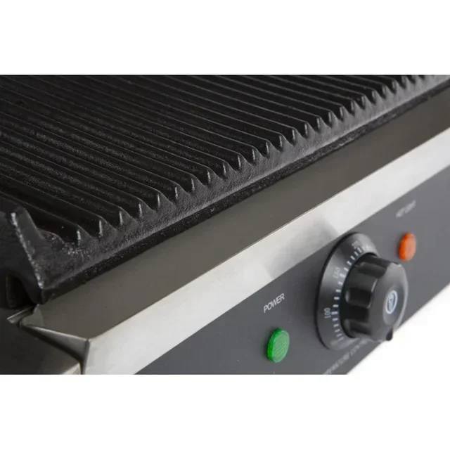 Electric Grooved Sandwich Press - Single Contact Grill
