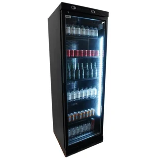 Black Beverage Refrigerator Cabinet 382 Liters - Glass Door
