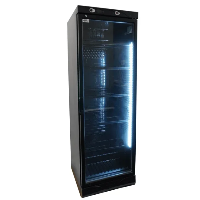 Black Beverage Refrigerator Cabinet 382 Liters - Glass Door