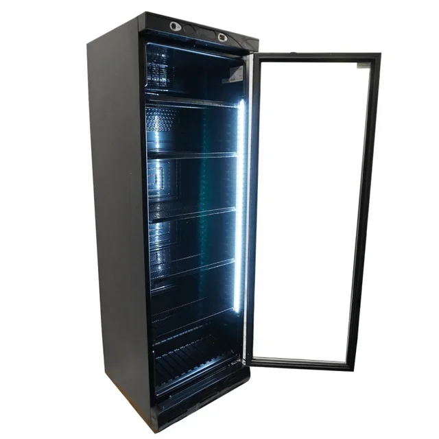 Black Beverage Refrigerator Cabinet 382 Liters - Glass Door