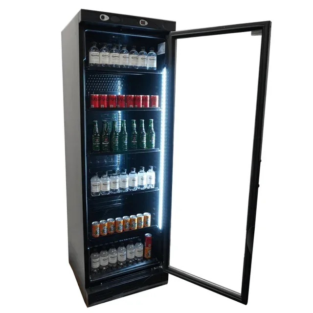 Black Beverage Refrigerator Cabinet 382 Liters - Glass Door