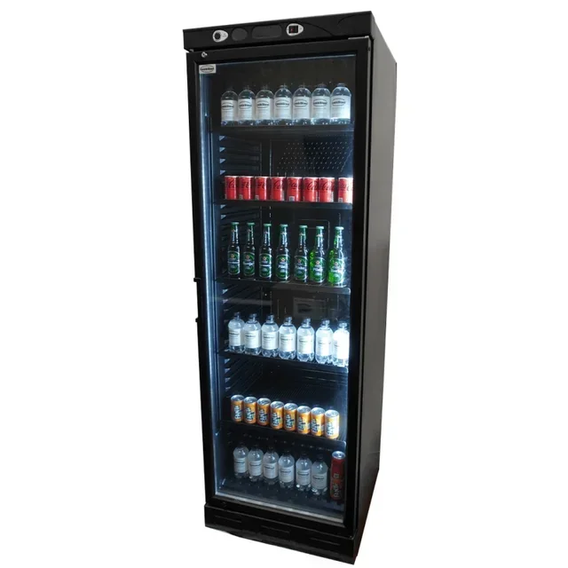Black Beverage Refrigerator Cabinet 382 Liters - Glass Door