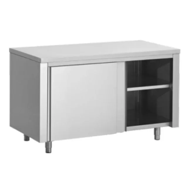 Mobile Basso Inox Porte Scorrevoli - Profondità 700 mm - Lunghezza 1800 mm