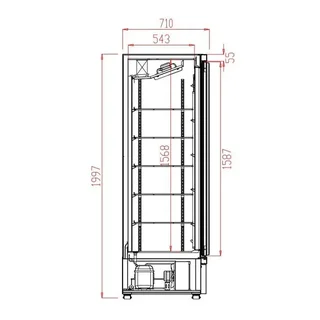 2-Door Glass Door Upright Freezer 1000L - Black