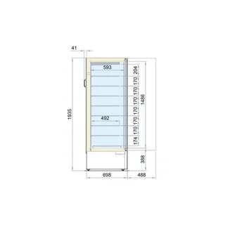 Professioneller Negativschrank - Statische Kühlung 353 Liter - Marin Serie