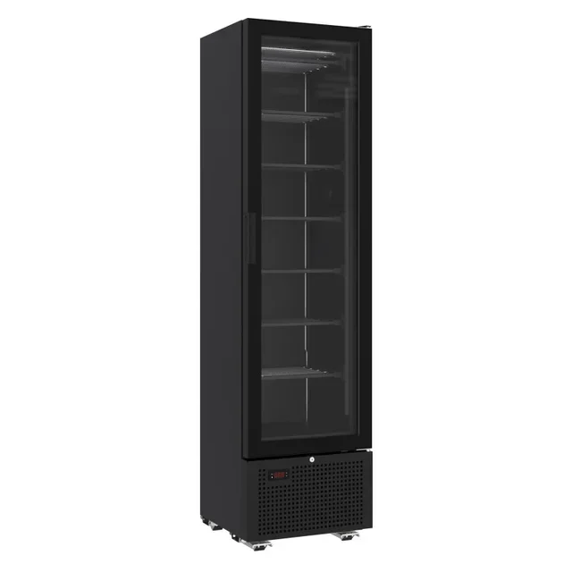 Black 1 Glass Door Negative Refrigerator Cabinet 221 Liters