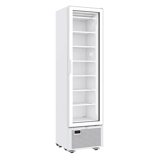 White Negative Temperature Refrigerated Cabinet 1 Glass Door 221 Liters