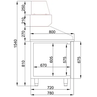 Armadio di Conservazione per Pizza 1 Porta 5 Cassetti - Capacità 380 Litri
