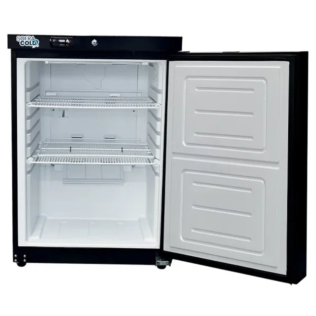 Schwarze Kompakt-Gewerbekühlschrank 200 Liter - Positivkühlung