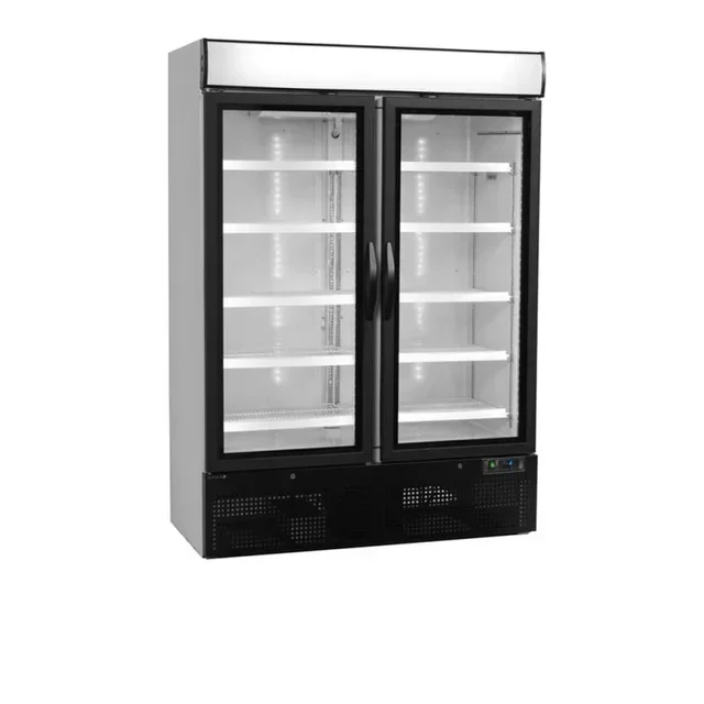 2 Glass Door Refrigerated Cabinet White - 1079 Litres