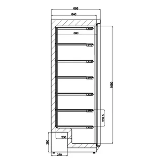 Professional Upright Freezer 1 Door 555 Liters - Negative Temperature