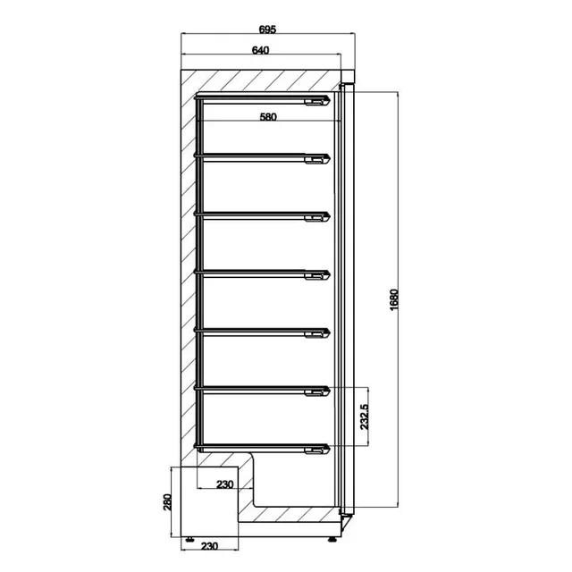 Professional Upright Freezer 1 Door 555 Liters - Negative Temperature