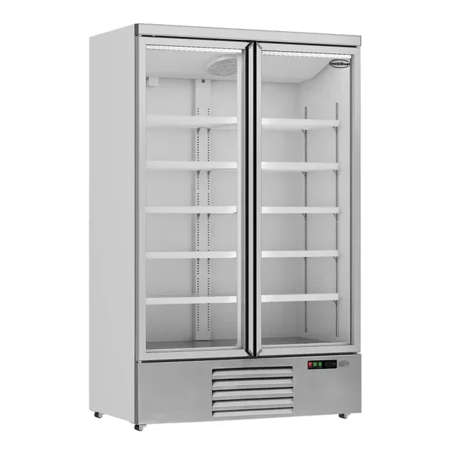 1000 Liter Stainless Steel Refrigerator Cabinet - Double Glass Door - 2 Panels