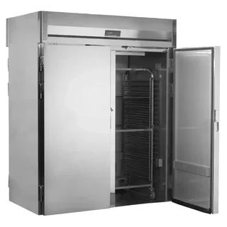 Pass-Through Refrigerated Cabinet 4 Doors on Wheels - Stainless Steel - 832 Liters