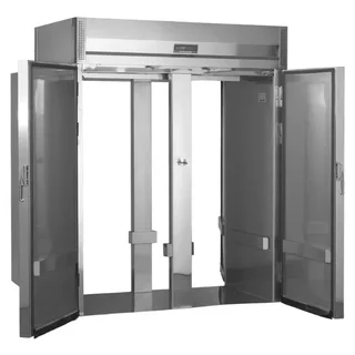 Pass-Through Refrigerated Cabinet 4 Doors on Wheels - Stainless Steel - 832 Liters