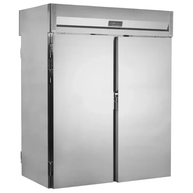 Pass-Through Refrigerated Cabinet 4 Doors on Wheels - Stainless Steel - 832 Liters