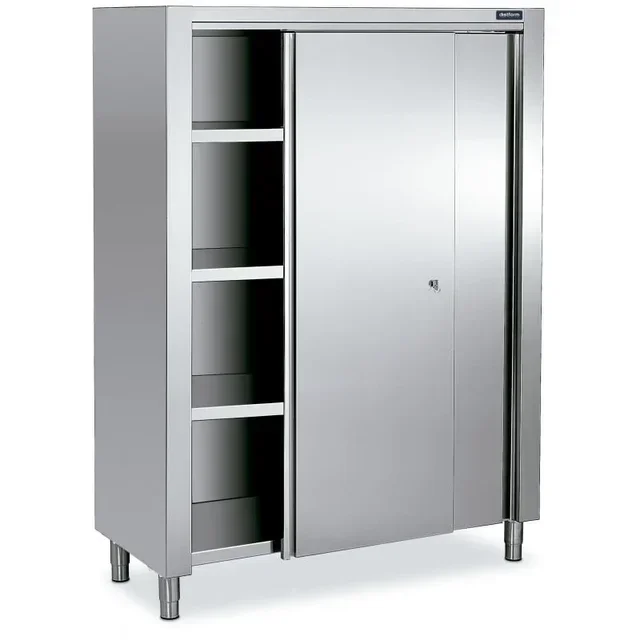 Edelstahl-Hochschrank mit 2 Schiebetüren - Maße 1600x600x1900 mm