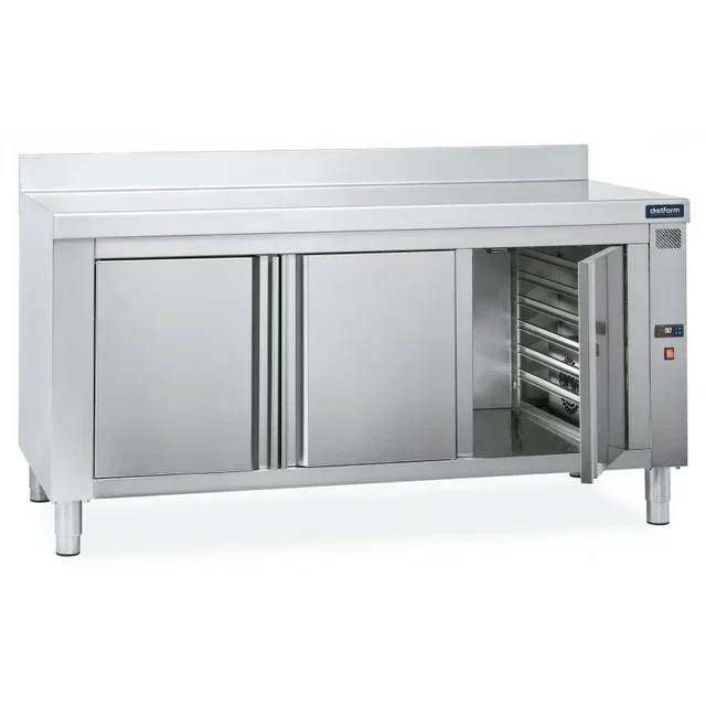 Heated Cabinet with Backsplash - 1200x700x850 mm - 2 GN 1/1 Slides - Swing Doors