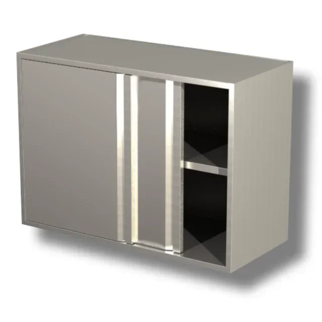 Wall Mounted Stainless Steel Cabinet with Sliding Doors - Width 1000 mm