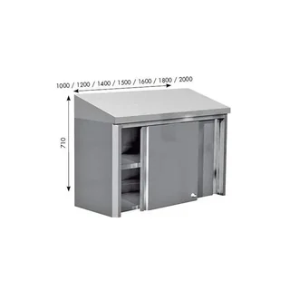 Wall Cabinet with Single Sliding Doors - Width 160 cm