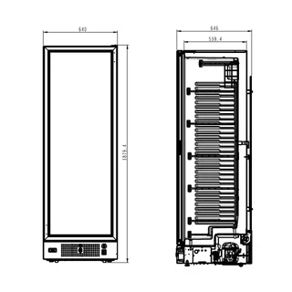 Negative Temperature 1 Glass Door Refrigerator 382L - White Finish