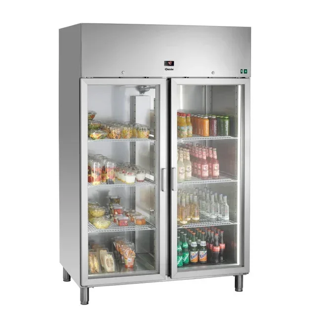 Stainless Steel Glass Door Upright Refrigerated Display Cabinet 922 Liters - Glass Door