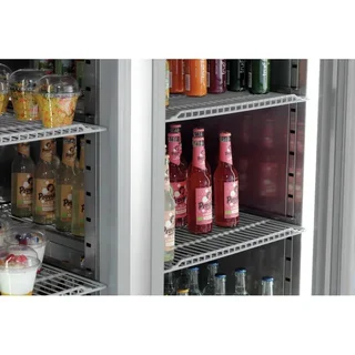 Stainless Steel Glass Door Upright Refrigerated Display Cabinet 922 Liters - Glass Door