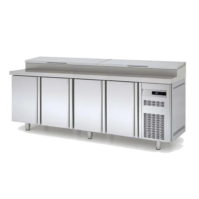 Tavolo Preparazione Pizza 4 Porte 815 Litri 12 Bacinelle Gastronorm 1/3