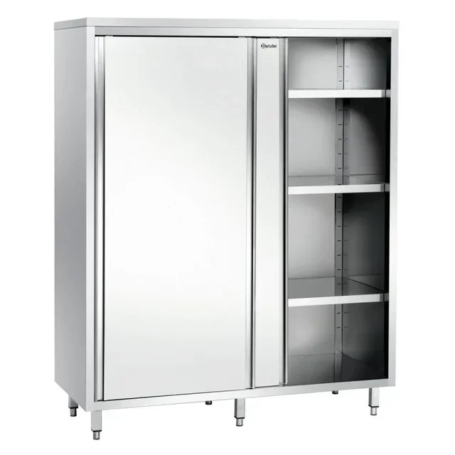 High Stainless Steel Storage Cabinet - Width 120 cm