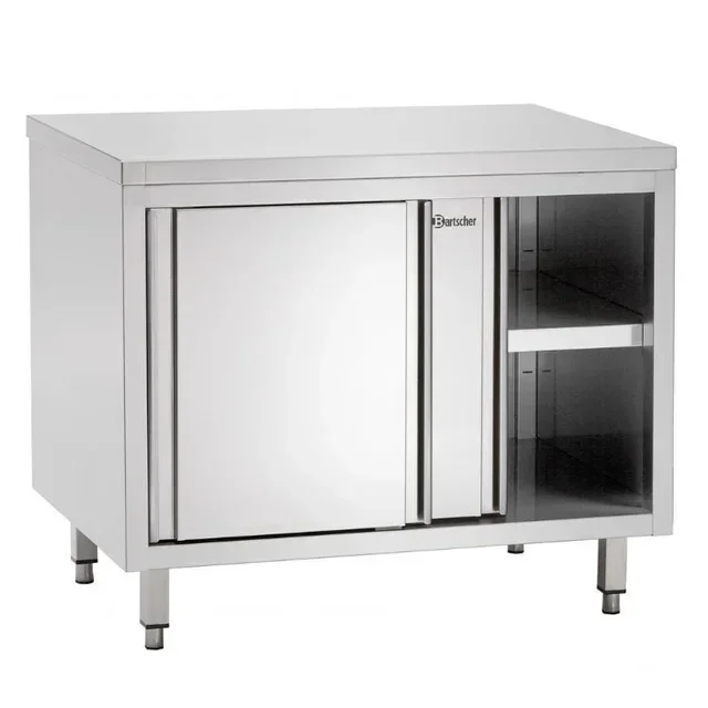 Stainless Steel Storage Cabinet with Sliding Doors and Shelf - Width 1000 mm - Refurbished