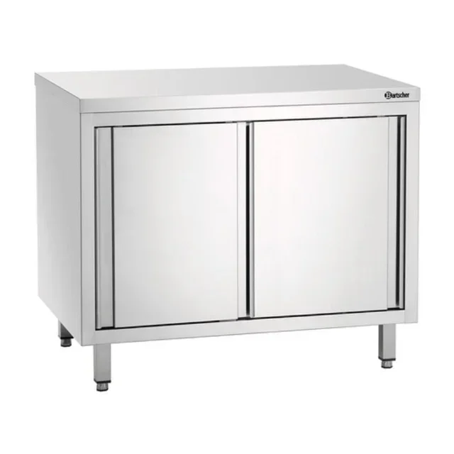 Stainless Steel Storage Cabinet with Sliding Doors and Shelf - Width 1000 mm - Refurbished