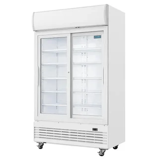 Double Glass Sliding Door Refrigerated Cabinet 950L - White Finish