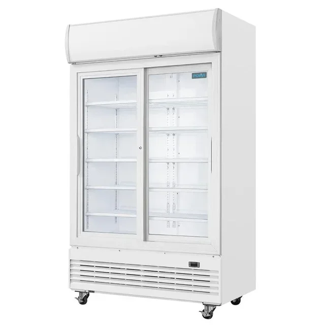Double Glass Sliding Door Refrigerated Cabinet 950L - White Finish
