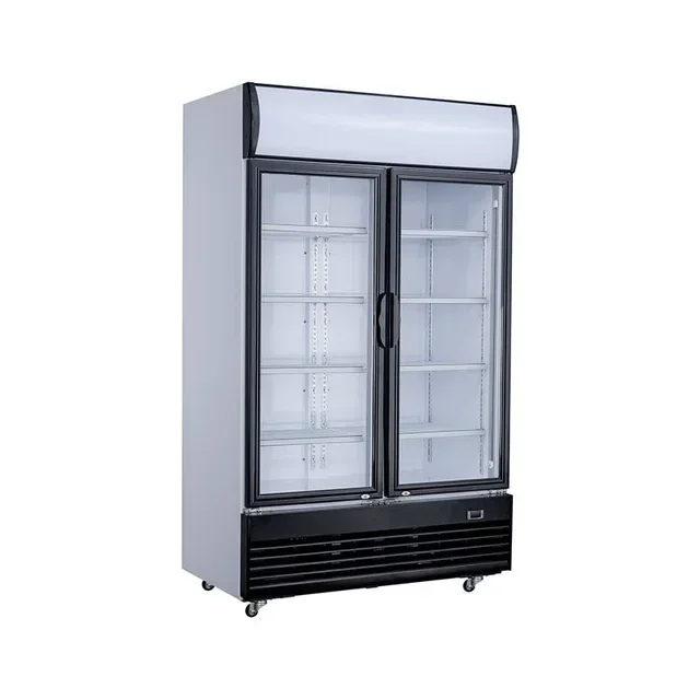 Armario Refrigerador de Bebidas - Puerta Doble de Cristal - Capacidad 1000 Litros