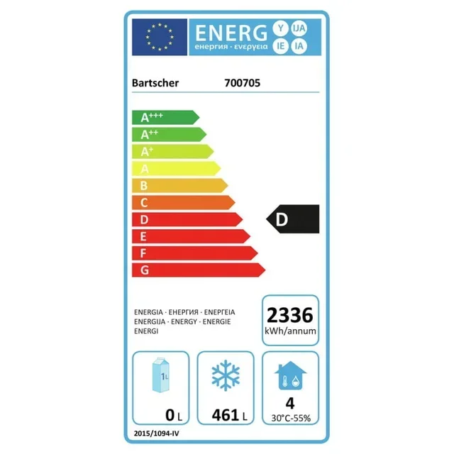 Edelstahl-Gefrierschrank GN 2/1 - 700 Liter Kapazität