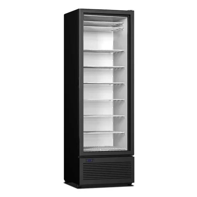 Black Negative Temperature Refrigerated Cabinet 1 Glass Door 417 Liters