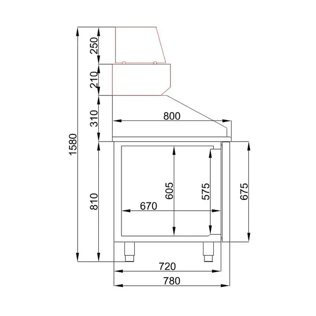 Armario Refrigerado 3 Puertas - 615 Litros - Conservación Pizza