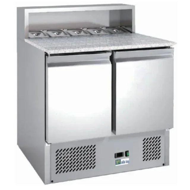 2-Door Pizza Refrigerated Cabinet - Stainless Steel Top