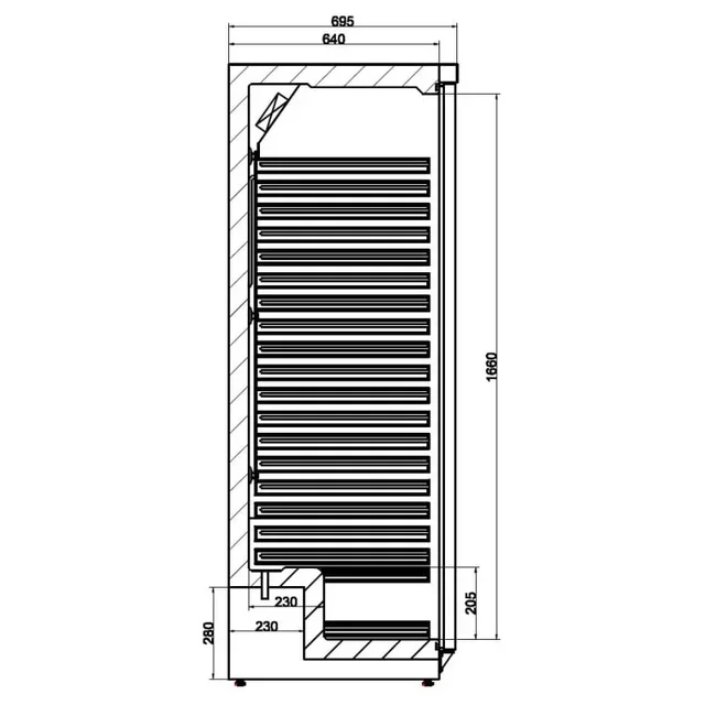 Stainless Steel Upright Refrigerator 570L - 1 Door