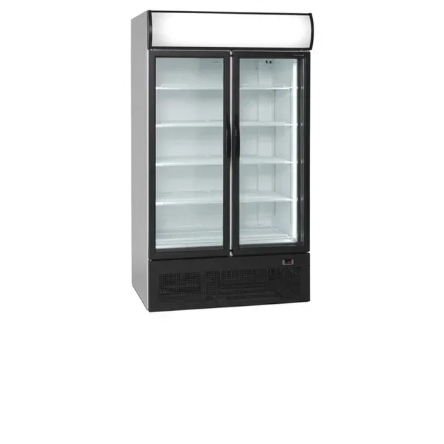 2 Glass Door Upright Refrigerator 710 Liters