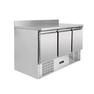 Refrigerated Positive Gastronorm 1/1 Table - 3 Doors with Backsplash