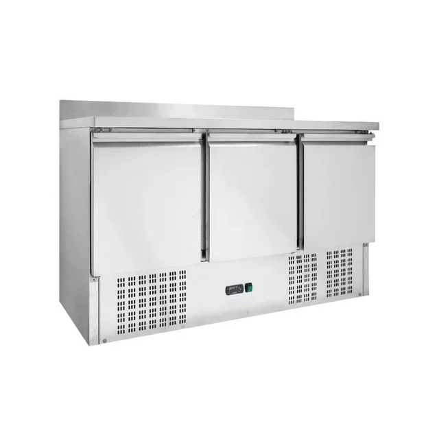 Refrigerated Positive Gastronorm 1/1 Table - 3 Doors with Backsplash