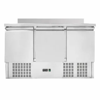 Refrigerated Positive Gastronorm 1/1 Table - 3 Doors with Backsplash