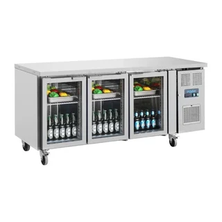 Mesa Refrigerada 3 Portas de Vidro 358 Litros