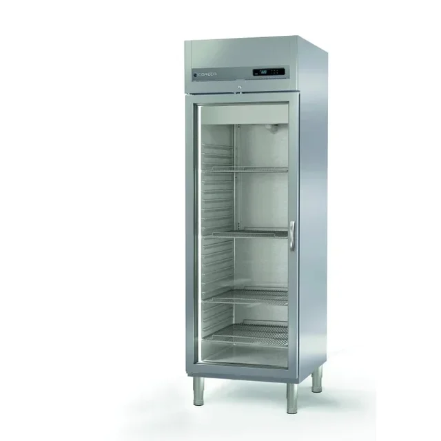 Armadio Frigorifero 645L 1 Porta Vetrata GN 2/1 Pareti Stampate