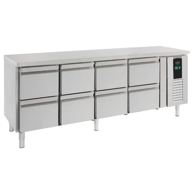 Refrigerated Counter 8 Drawers Energy Line - Capacity 393 Liters