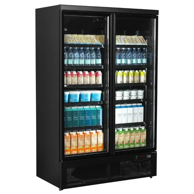 Double Glass Door Upright Refrigerator 1081 Liters